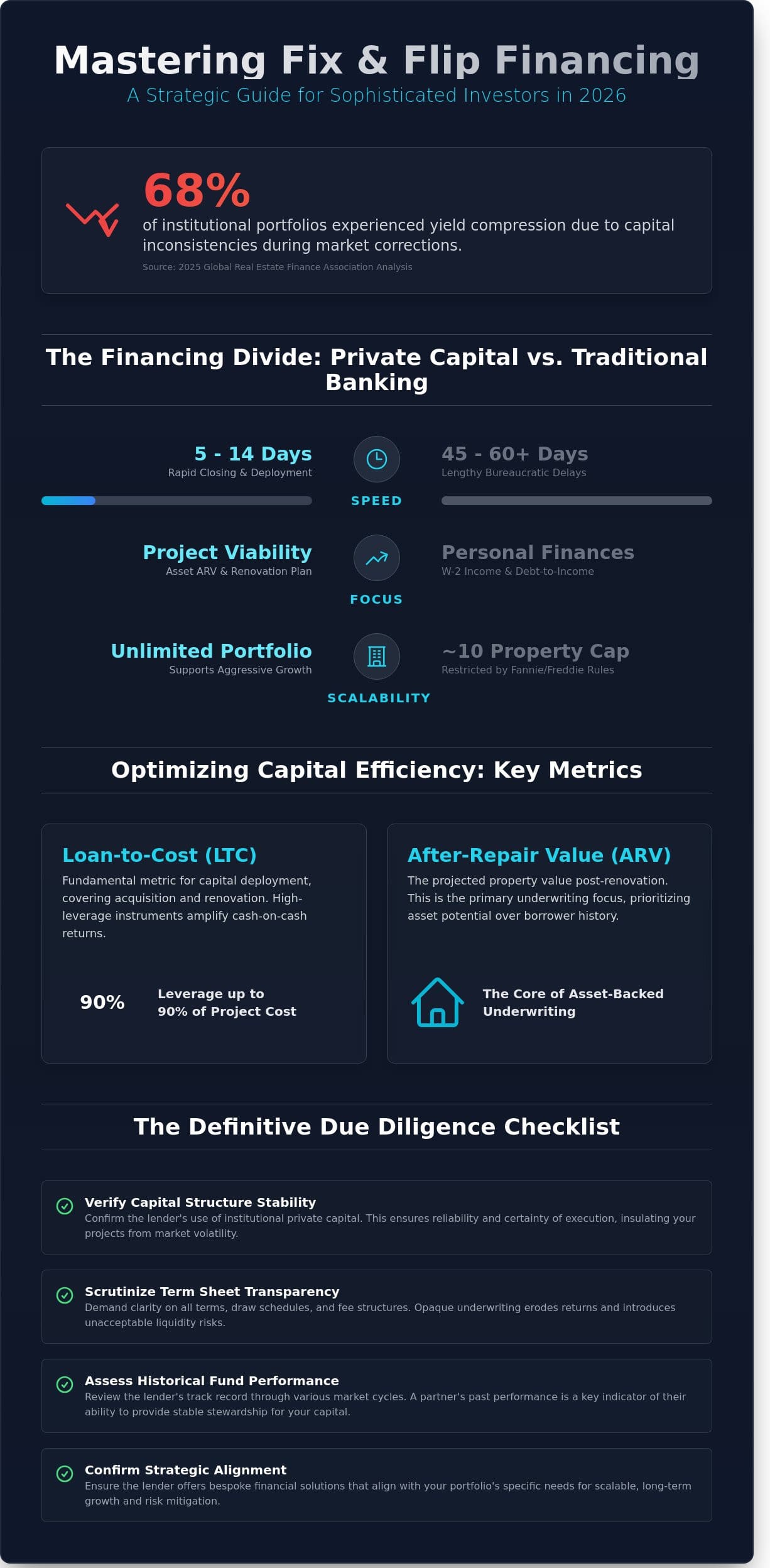 The Institutional Investor’s Checklist for Evaluating Fix and Flip Lenders in 2026